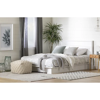 Holland Queen Platform Bed with Drawer - White