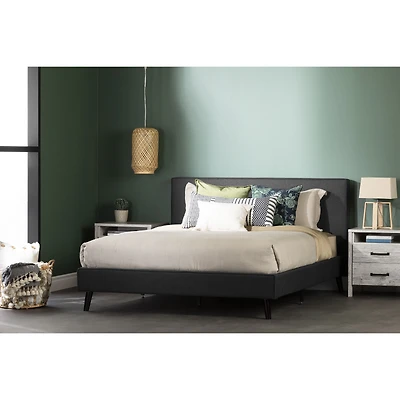 Gravity Queen Modern Upholstered Platform Bed and Headboard