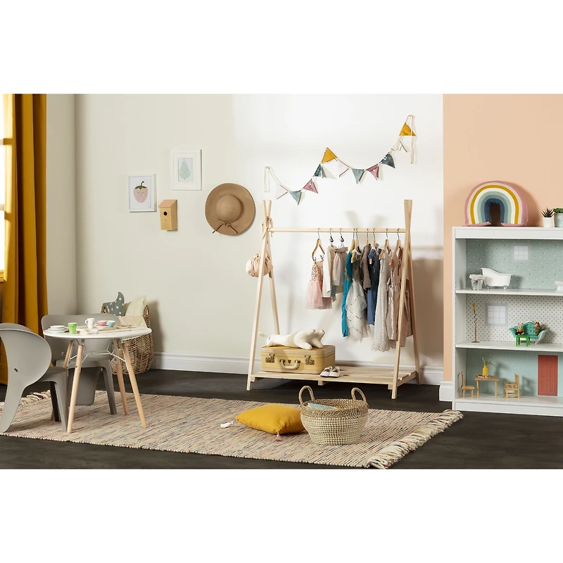Sweedi Wooden Scandinavian Clothes Rack for Kids
