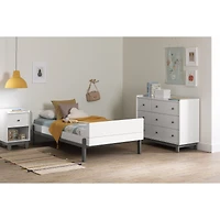 Lit jumeau simple Bebble blanc et gris par South Shore Furniture