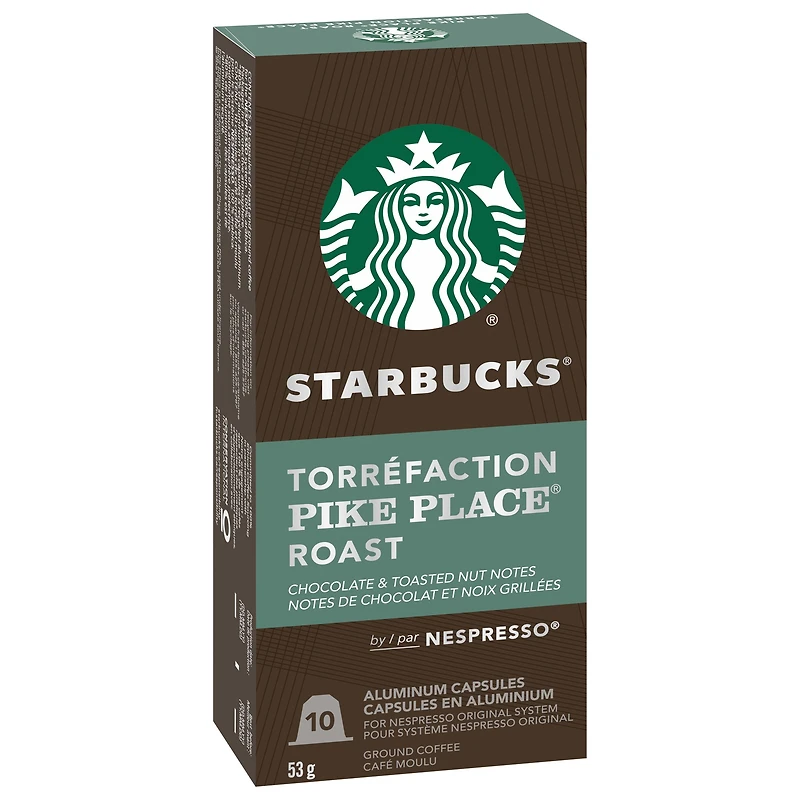 Capsules Starbucks® torréfaction ambrée Pike Place® pour Nespresso® Original