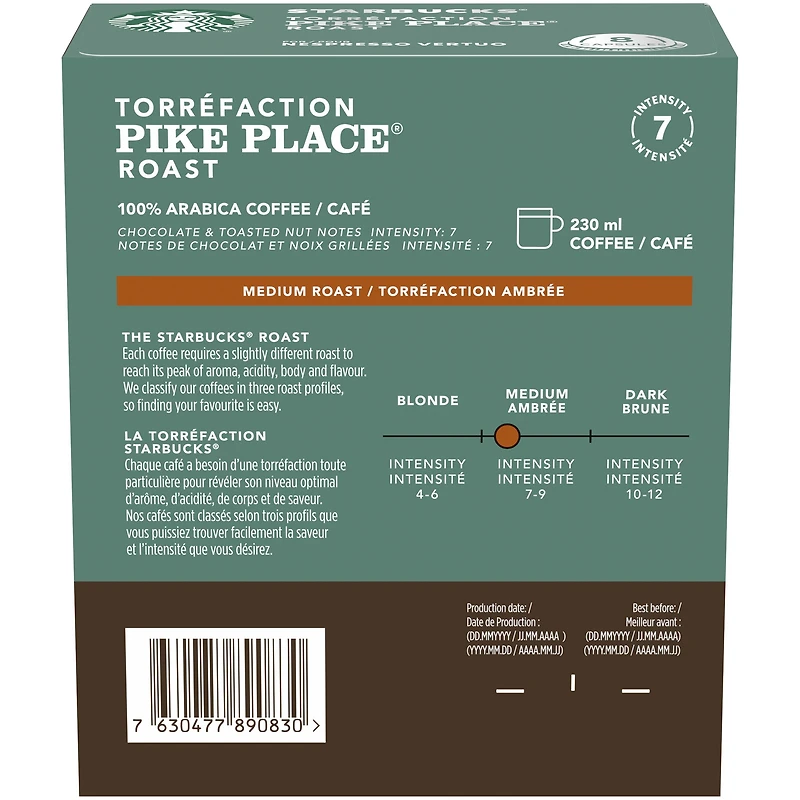 Starbucks® Pike Place® Roast Capsules for Nespresso® Vertuo