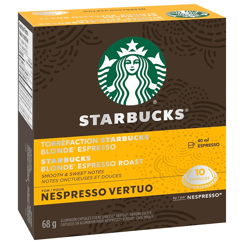 Capsules Starbucks® torréfaction blonde Espresso pour Nespresso® Vertuo