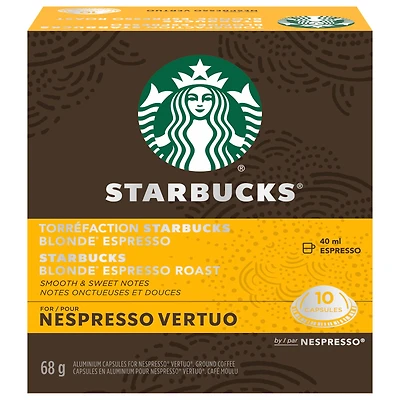 Capsules Starbucks® torréfaction blonde Espresso pour Nespresso® Vertuo