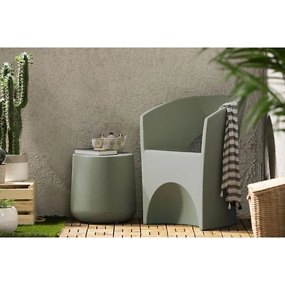 Dalya Round Outdoor Side Table Sage Green by South Shore Furniture