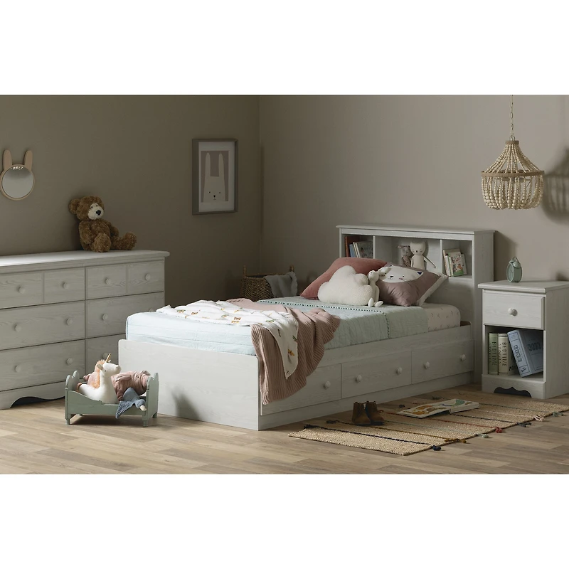 Santa Clara Twin Mates bed - White Pine
