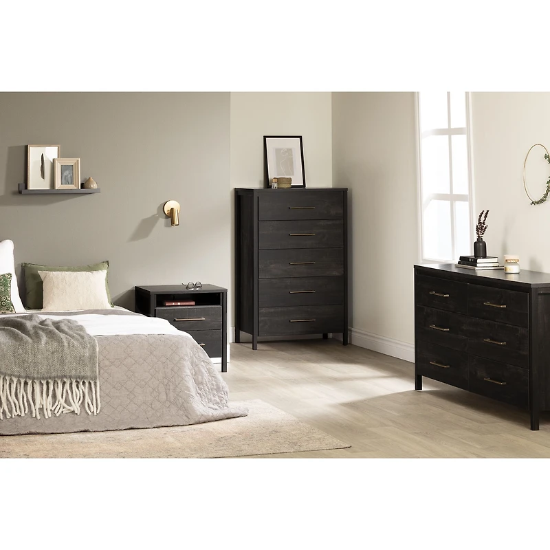 Gravity 5-Drawer Chest - Black
