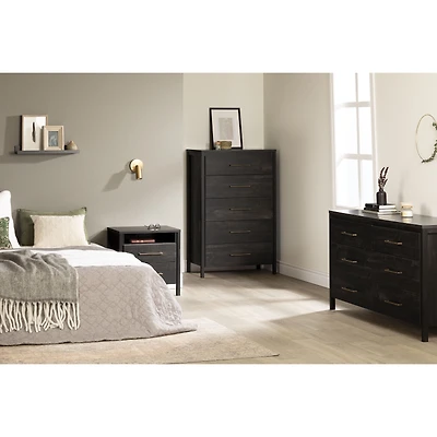 Gravity 5-Drawer Chest - Black