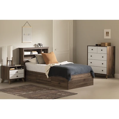 Yodi Twin Mates Bed with 3 Drawers - Brown