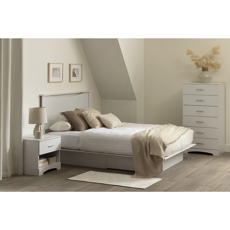 Serene Table de chevet à 1 tiroir - Blanc pur