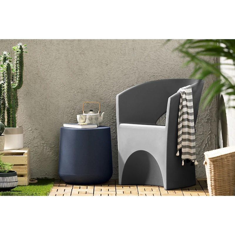 Dalya Round Outdoor Side Table Blue by South Shore Furniture