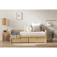 Lit banquette simple Sweedi en bois massif avec tiroirs de rangement