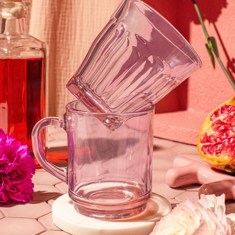 Picardie Set of 4 tumblers,  250ml - pink