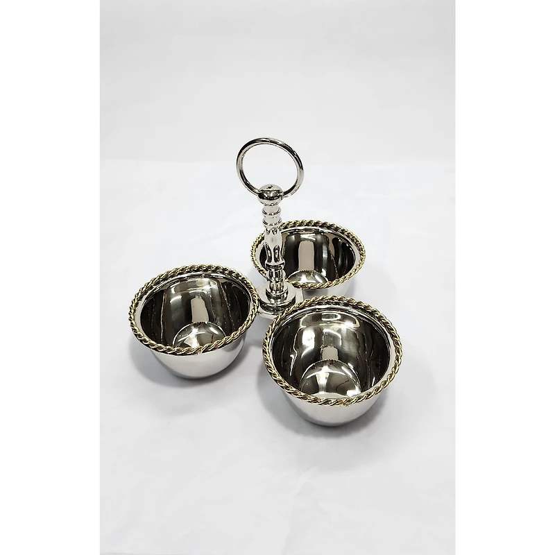 Elegance Triple Nut Dish with Twisted Border