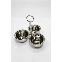 Elegance Triple Nut Dish with Twisted Border