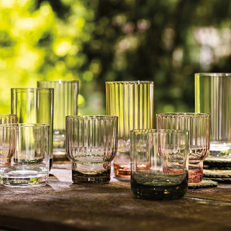 Danica Acrylic Fluted Double Old Fashioned Glass - Blush