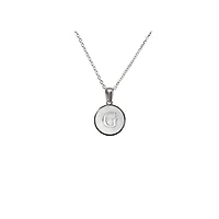 Luenzo Stainless Steel Initial Necklace "G" with Mother of Pearl Inlay