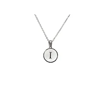 Collier initiale en acier inoxydable « I » avec incrustation de nacre par Luenzo