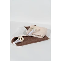 Sherpa Pacifier Blankets, Set of 2 - Brown & Cream