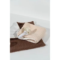 Sherpa Pacifier Blankets, Set of 2 - Brown & Cream