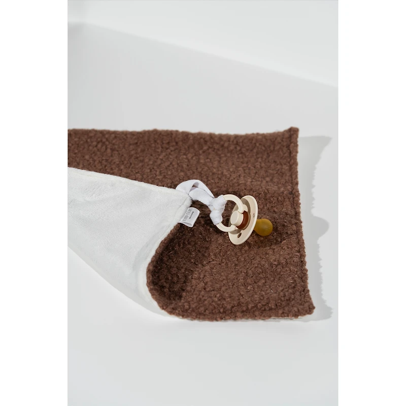 Sherpa Pacifier Blankets, Set of 2 - Brown & Cream