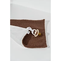 Sherpa Pacifier Blankets, Set of 2 - Brown & Cream