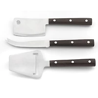 Reggio Japanese Steel Cheese Knife Set with Dark Stamina Wood Handle