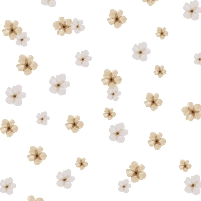 Warm brown floral wall decals