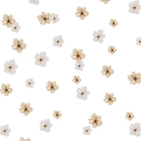 Warm brown floral wall decals