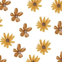 Mustard and brown flower wall decals