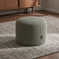 Bouclé Round Ottoman - Sage