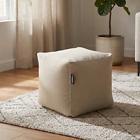 Canvas Square Ottoman - Beige
