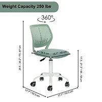Height-Adjustable Table with Swivel Chair Set - Black and Aqua