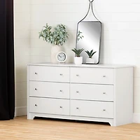Vito 6-Drawer Dresser - White