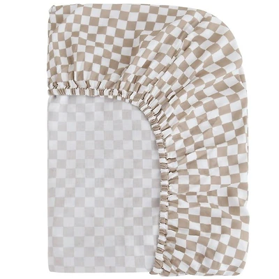 Bamboo Muslin Fitted Crib Sheet - Checkered by Beba