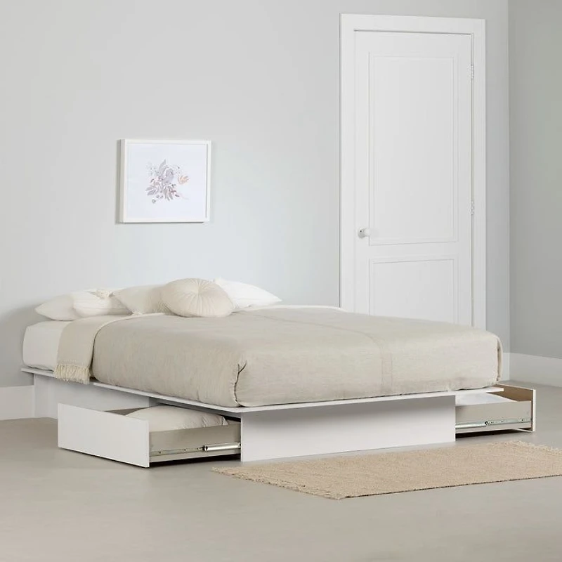 Lit plateforme queen Step One avec tiroirs