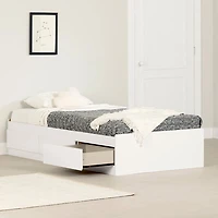 Vito Twin Mates Platform Storage Bed with 3 Drawers - White