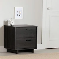 Fynn 2-Drawer Nightstand With Storage - Grey