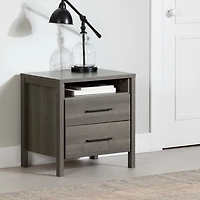 Gravity 2-Drawer Nightstand - Grey