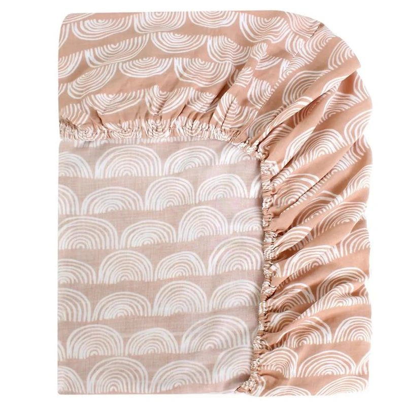 Bamboo Muslin Fitted Crib Sheet - Rainbow Toffee by Beba