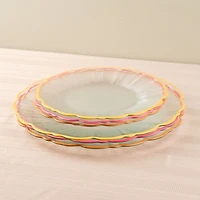 Elegance Yellow Rim Dessert Plate - 21cm