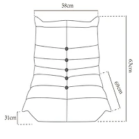 Zoe Chaise sans bras toute en mousse pour enfant - Sauge