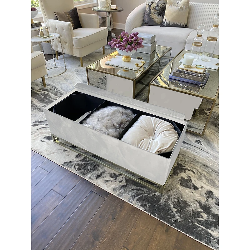 Jessica Storage Bench - Sandshell Gold