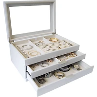 Mele and Co Misty Oceanside Wooden Jewellery Box - Grey
