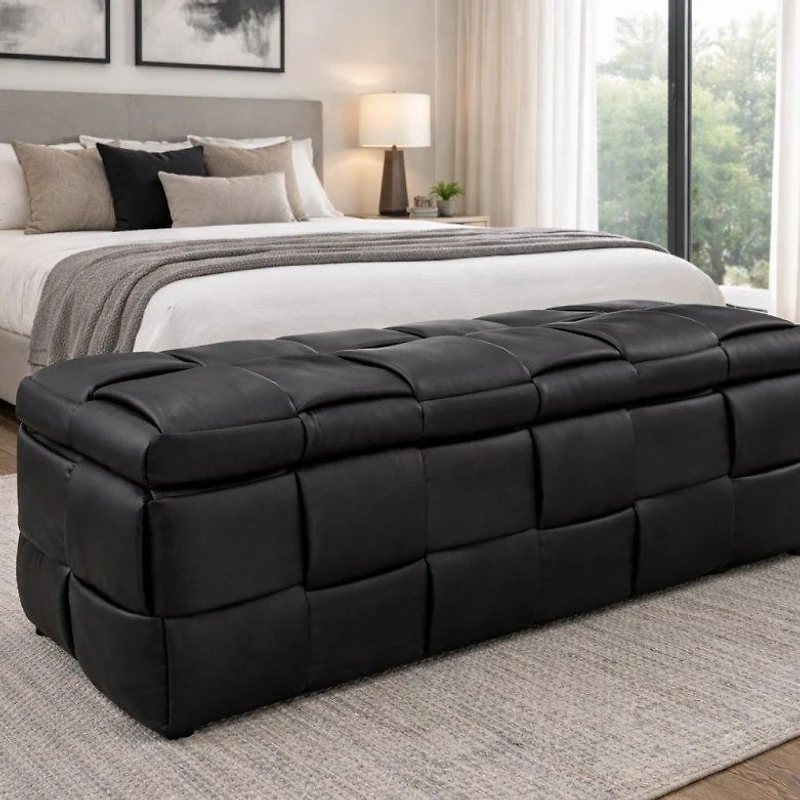 Ottoman de rangement - Noir