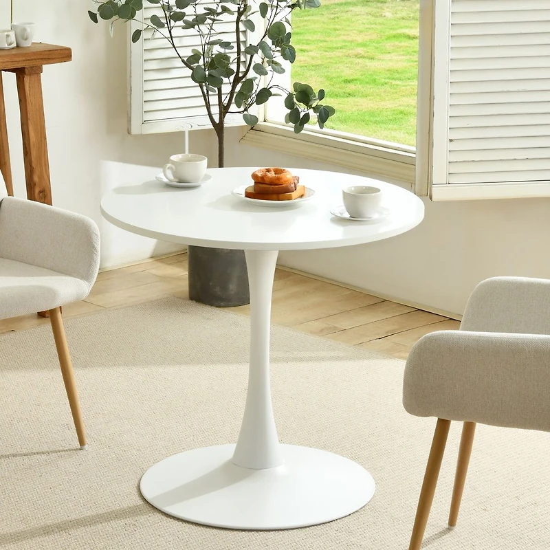 Table ronde moderne - Blanc