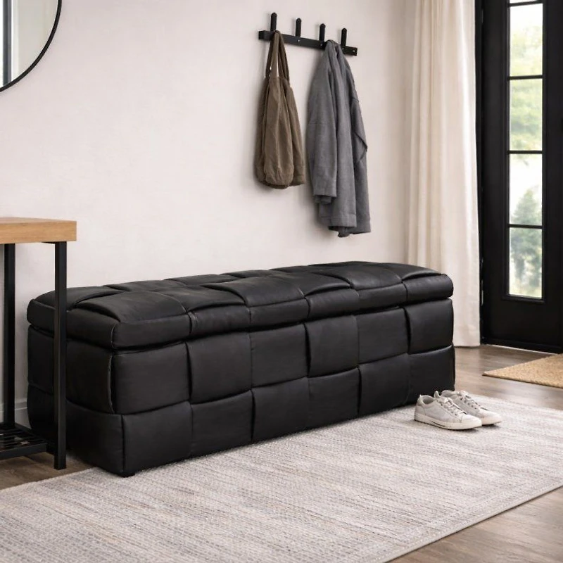 Ottoman de rangement - Noir