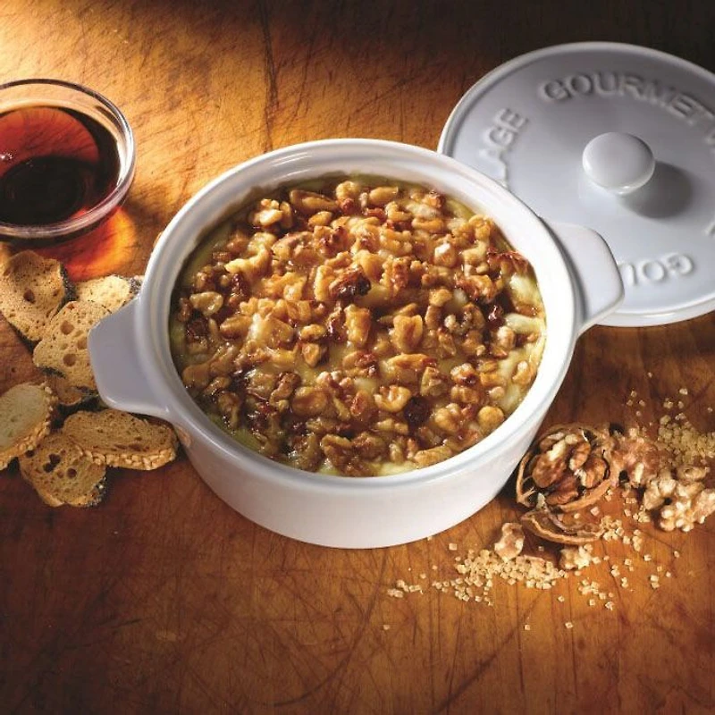 Baker White Ceramic Brie Maple Walnut Kit