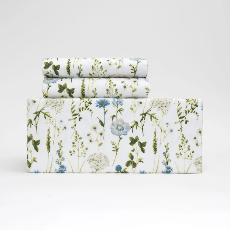 Meadow Floral Ensemble de draps en flanelle