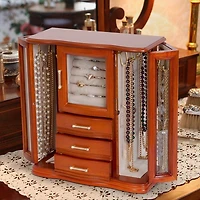 Mele and Co Richmond Finish Wooden Jewellery Box - Walnut
